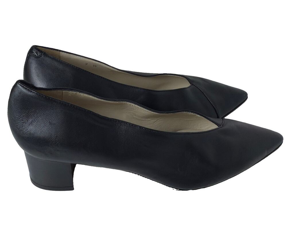 Amalfi by Rangoni Pablito LH Pump Black Parmasoft Leather Sz 9 Wide Made Italy